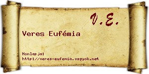 Veres Eufémia névjegykártya